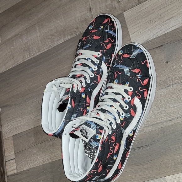 Vans Sk8-HI Flamingo Canvas High Top Sneakers Size 12M/11W RARE - Picture 1 of 8